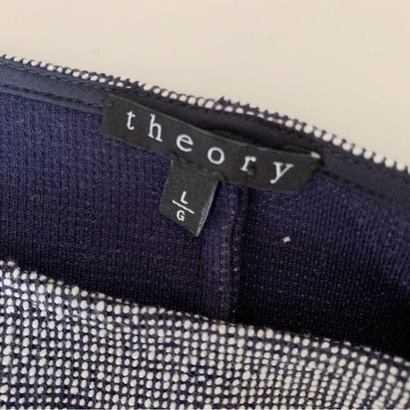 Theory Mimi H. Plentiful Tweed Mini Dress Large Blue White - Picture 6 of 9